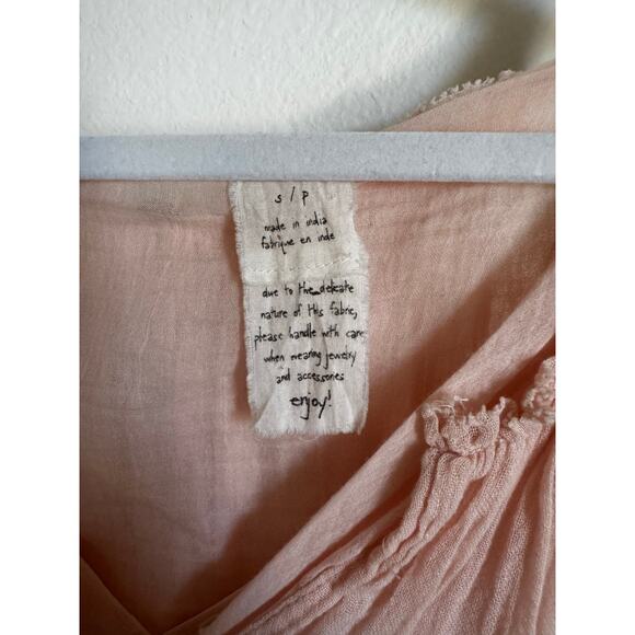 Free People One Costa Brava Mini Dress Cut Out Eyelet Pink Size Small - Picture 6 of 9